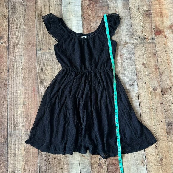 Disney Minnie Rocks The Dots Womens Size S Black Mini Dress with Flutter Sleeves - Picture 3 of 7